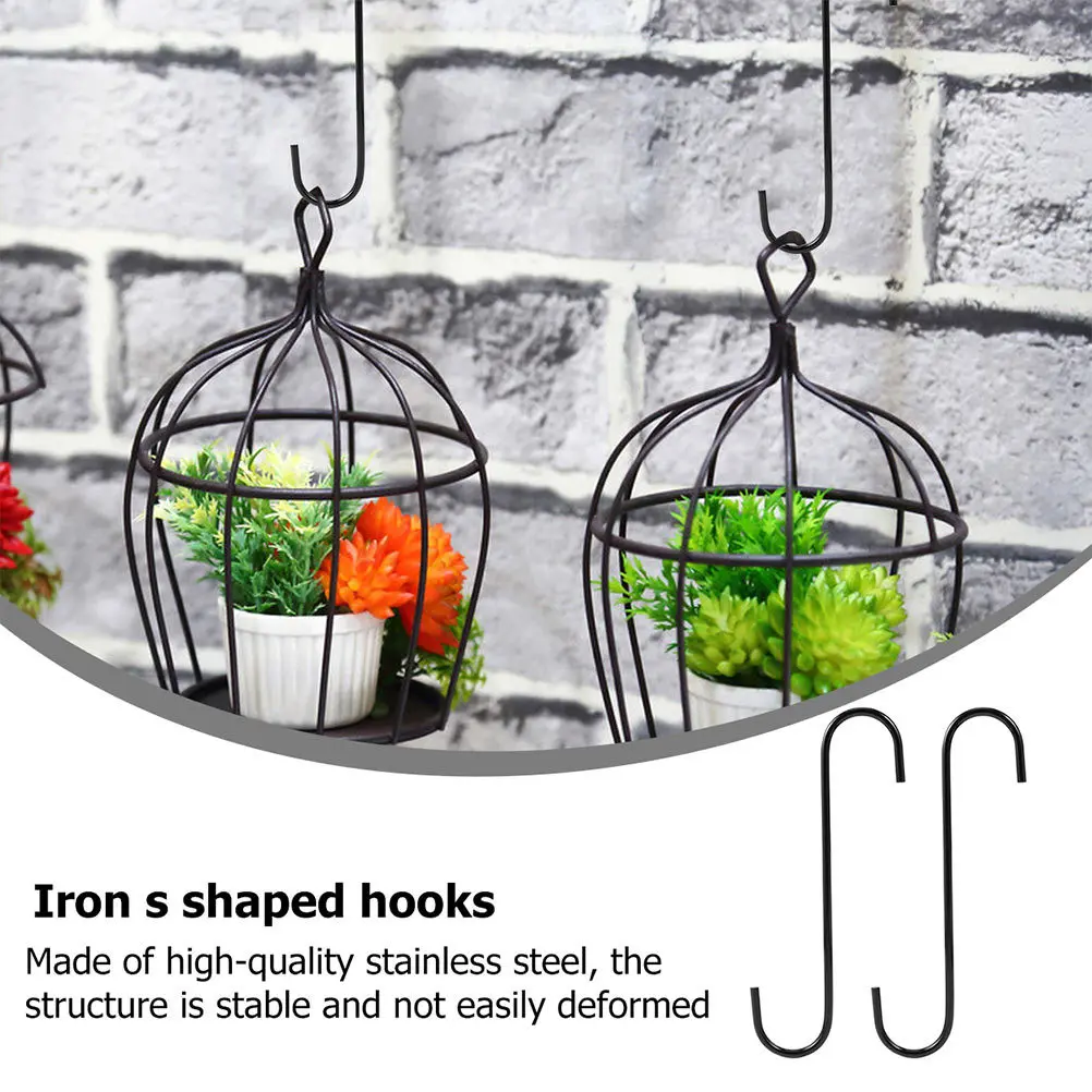 

5Pcs S Shaped Hooks No Drill Hanging Solution for Pots Plants Lanterns Wind Chimes Home Garden Decor S Shaped Hooks