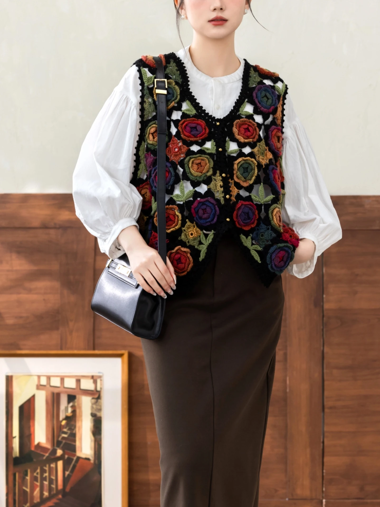 

Handmade DIY Crochet Wool Yarn Material Kit Jungle Rose Vest Knitting Kit Chinese Brand SuSu Sister's Home Woolen Fabric for ...