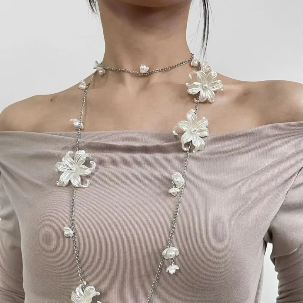 Creative Y2K Flower Waist Chain Silver Geometric Metal Belly Chain Body Jewelry Goth Bohemian Body Chain Jeans Decoration