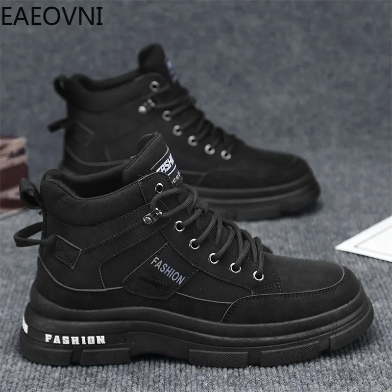 Motorcyclist Boots Men's Boot Lace-up  Anti-slip British Style Water Proof EAEOVNI Explosive Style Popular Model Snow Shoes New