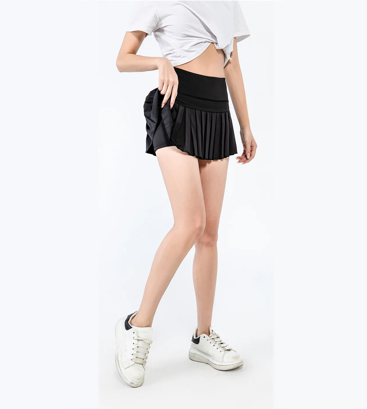 Modische Sommersport-Shorts für Damen, Faltenrock, blendfrei, kurzer Rock, Laufen, Outdoor-Fitness, atmungsaktiver Tennisrock – Detail 14
