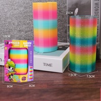 Color Rainbow Circle Funny Magic Toys Early Development Educational Folding Plastic Spring Coil Children's Creative Decompressio