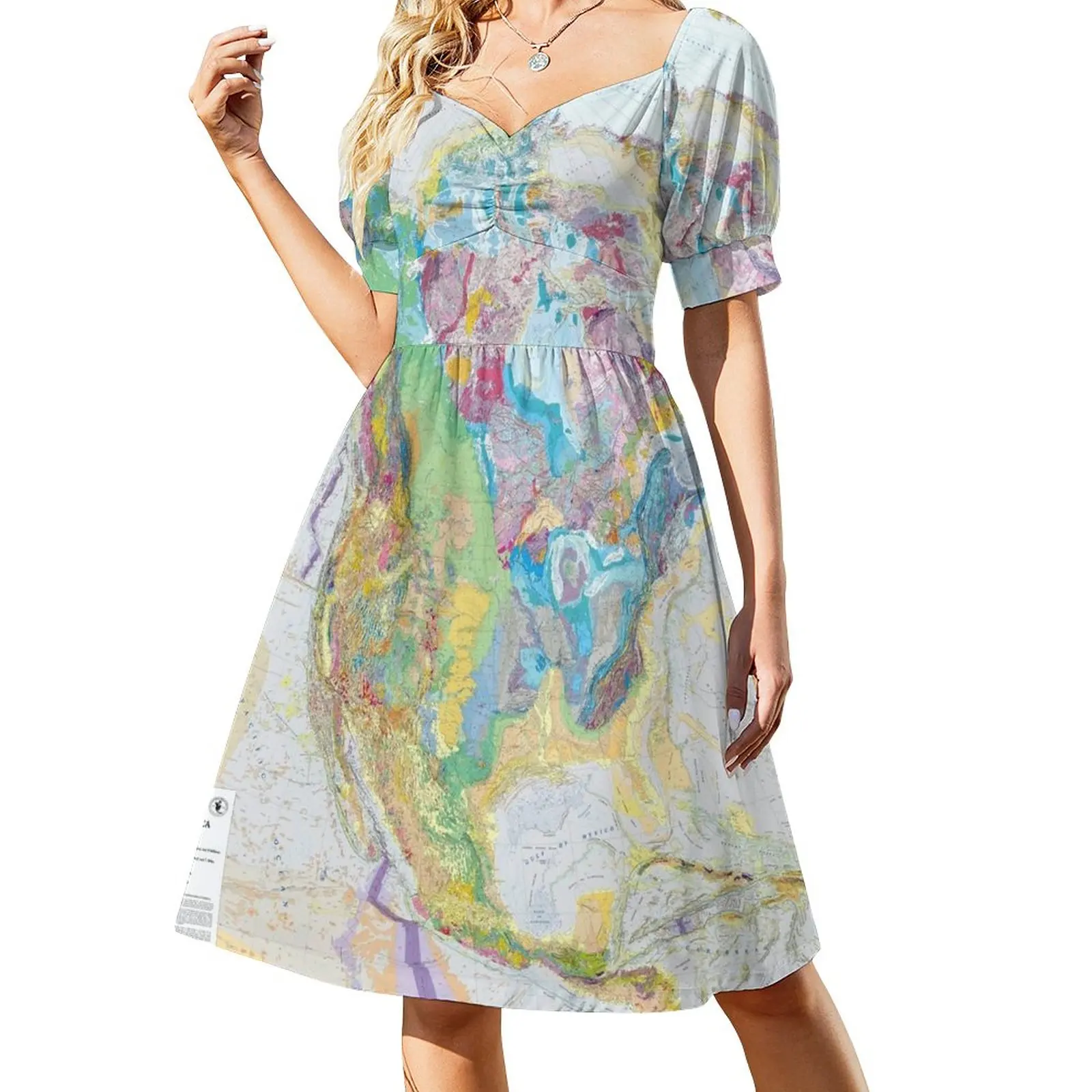 

USGS Geologic Map of North America Sleeveless Dress summer dress for women 2023 woman dress Woman clothes