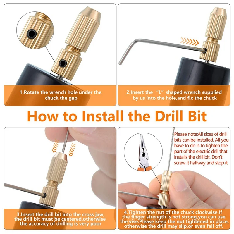 Resin Casting Mold Electric Hand Drill Tool Set, Electric Pin Clamp Set, With 6 Drill Bits (0.7 To 1.2 Mm)