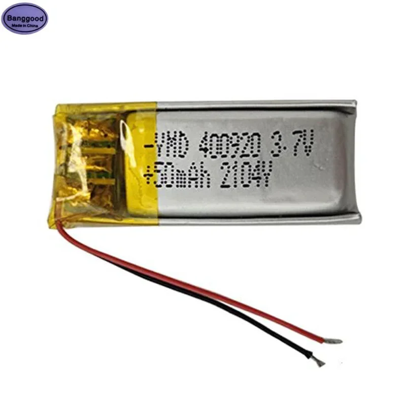 

1PC 3.7V 50mAh 400920 040920 Lipo Polymer Lithium Rechargeable Li-ion Battery Cells for GPS Bluetooth MP4 MP5 Toys