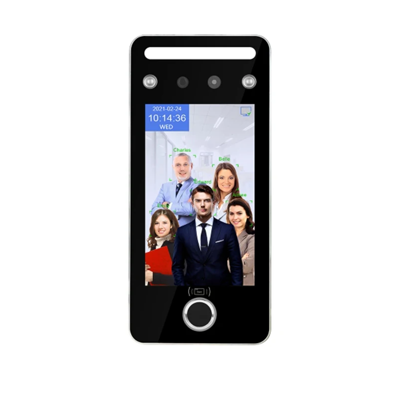 AI Dynamic Facial and Fingerprint Recognition Time Attendance Access Control Terminal With QR Code Scanner