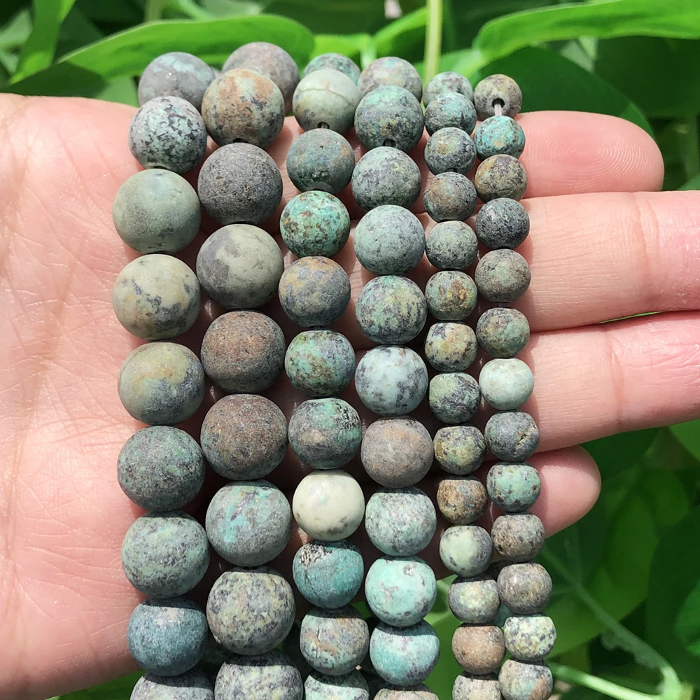 Natural Stone Matte Amazonite Round Beads for Jewelry Making