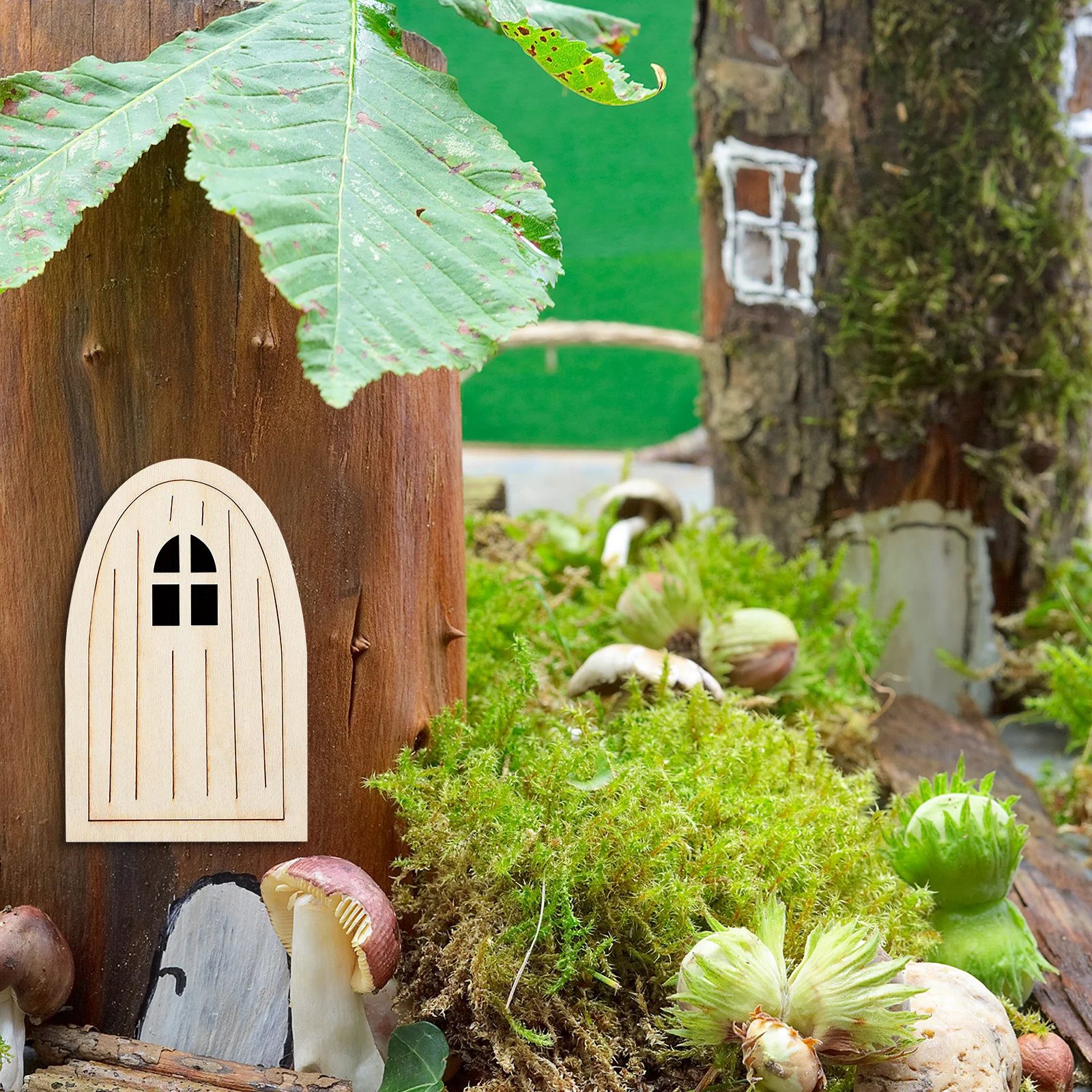 

10Pcs Wooden Fairy Doors Set Unpainted Miniature Door Window Decoration DIY Fairy Garden Decor Miniature Door Window Decoration