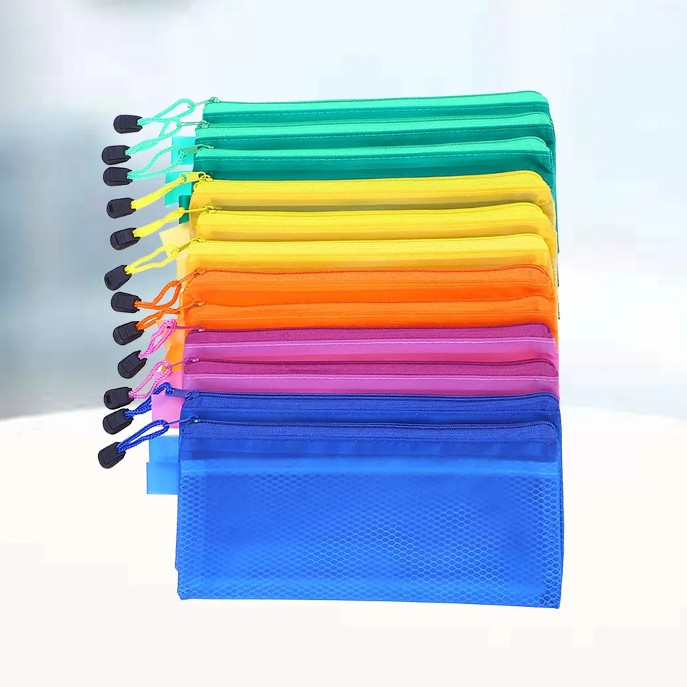 

Waterproof PVC A4 File Bag with Zipper Ball Pattern Matte Finish Travel Document Organizer for Office Flight Toothbrush
