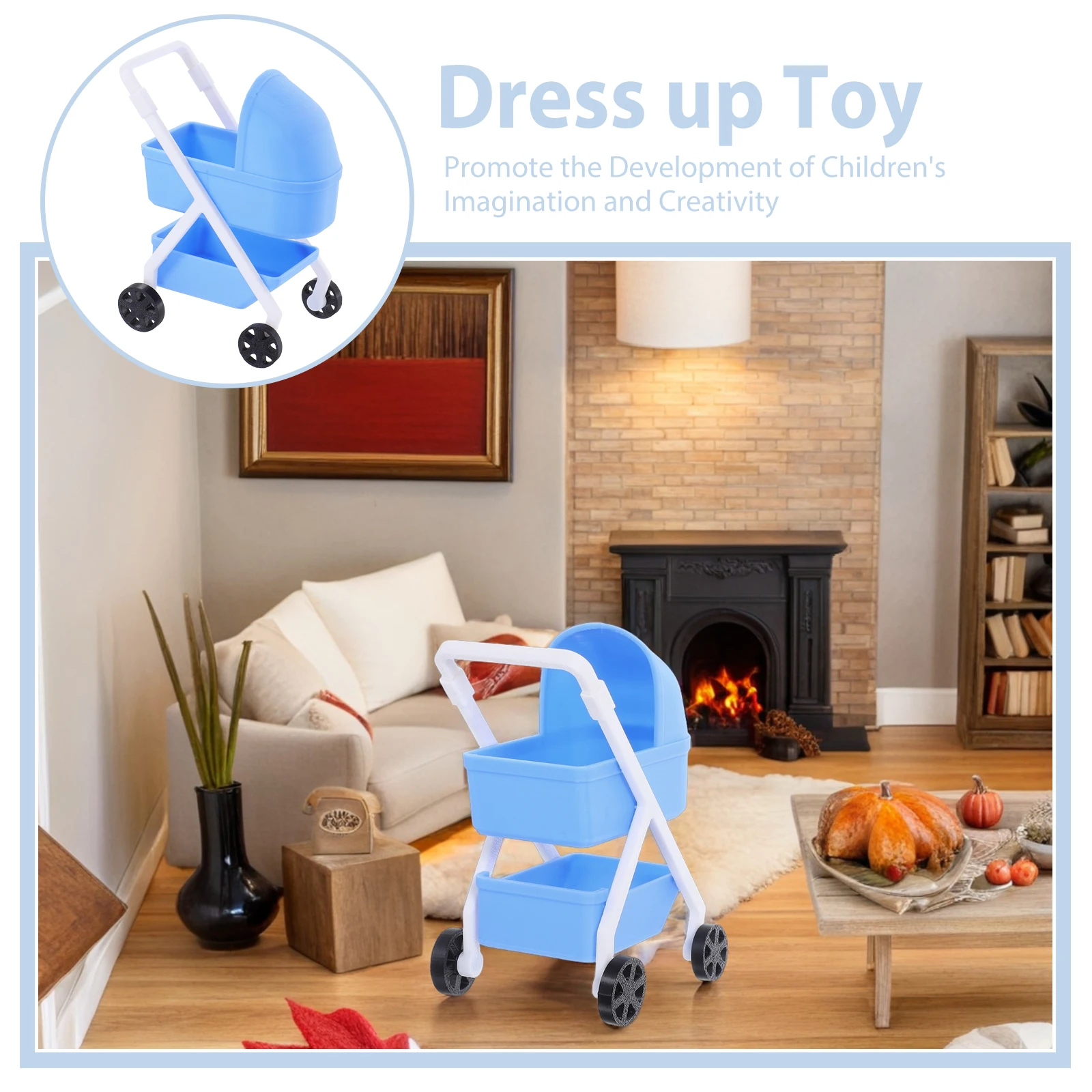 Picardías en miniatura, cochecito de juguete, muebles para casa de muñecas, Mini cuna, cochecito de coche, escena de juego para niños, decoración de simulación ligera
