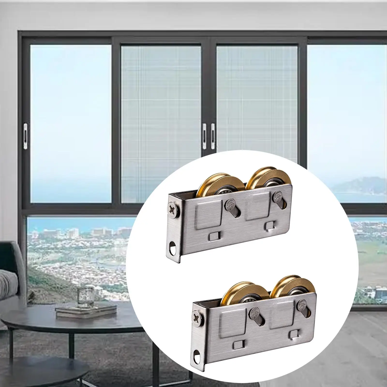 2 Pieces Sliding Door Pulley Sliding Door Rollers for Glass Doors Balcony