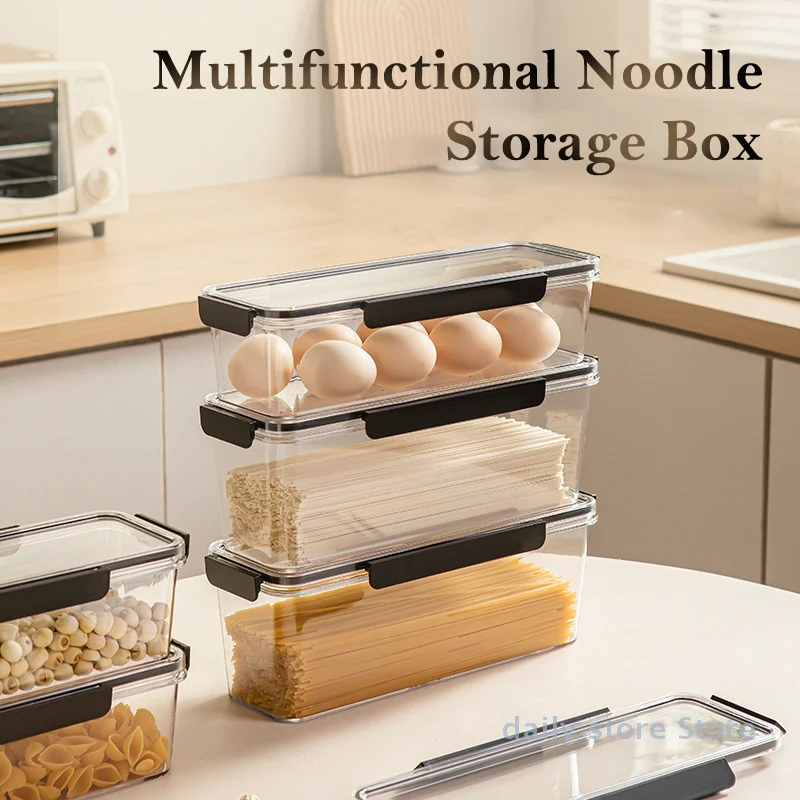 Transparent Noodles Storage Box Sealed Moisture-proof Kitchen Sealed Storage Tank Large Capacity Multifunction Food Container