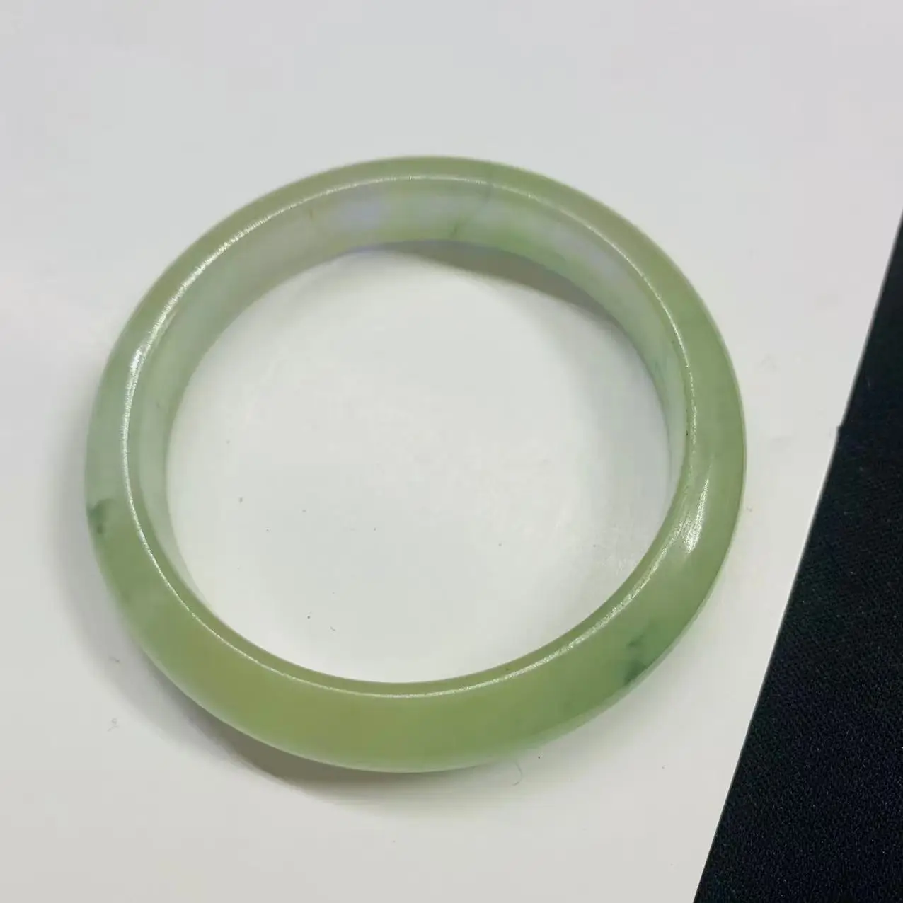 

54,1 мм светло-зеленый жадеит зеленый цветок нефритовый браслет реальный снимок