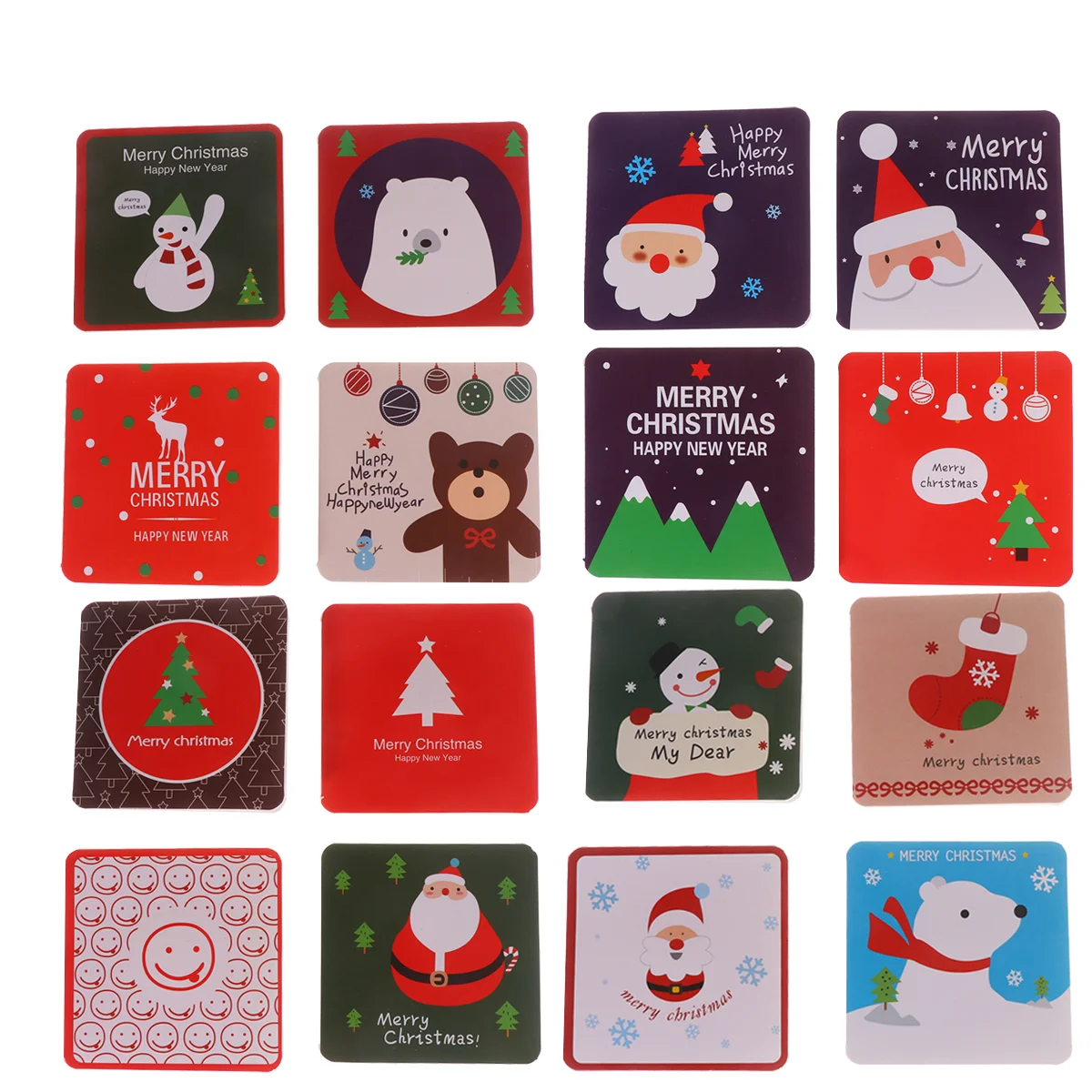 

144 Pcs Greeting Card Christmas Small Cartoon Kraft Festival Elements Cards Creative Size