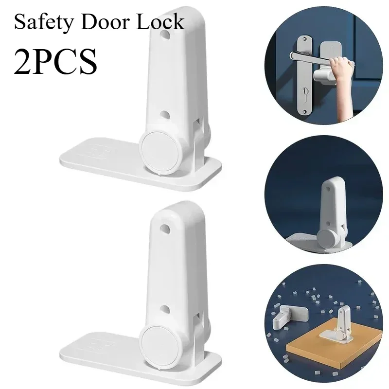 

Дверной рычажный замок для безопасности детей-2 шт./упак. Замки для дверных ручек для малышей, инструменты не требуется, замки для ручек с защитой от детей