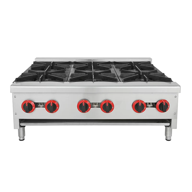 Commercial  Cooker Stainless Steel 6 Burners Counter Top Gas Range Stove