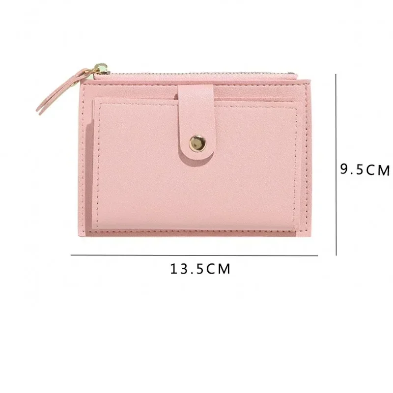 Women Simple Wallets Leather Female Purse Mini Hasp Solid Multi-Cards Holder Coin Short Wallets Slim Small Wallet Zipper Hasp