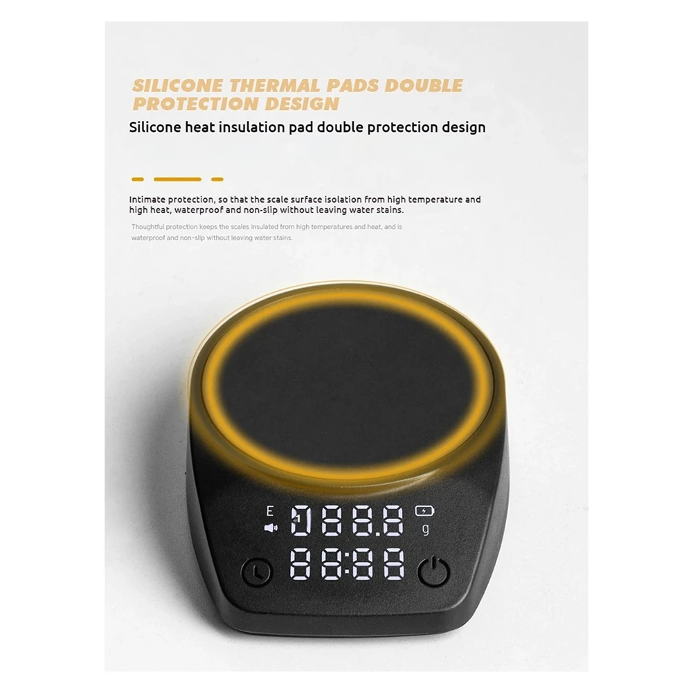 Mini balança de tempo de café de melhor qualidade, balança de grãos de café italiano, cozinha pequena 0,1g balança eletrônica à prova d'água