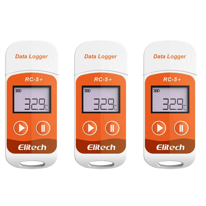 

Elitech 3X RC-5+ PDF USB Temperature Data Logger Reusable Recorder 32000 Points For Refrigeration, Cold Chain Transport