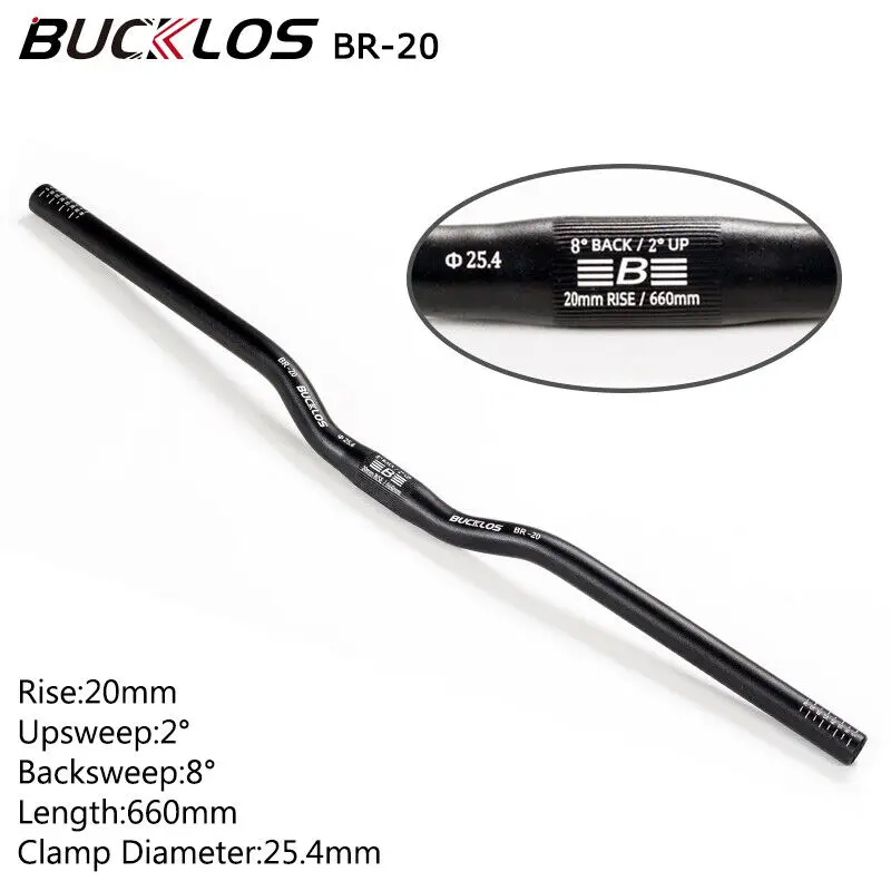 BUCKLOS Mountainbike Stuur 31.8mm 25.4mm Fiets Riser Bar 620/660/720/780mm Aluminium MTB Stuur Fietsen Onderdelen
