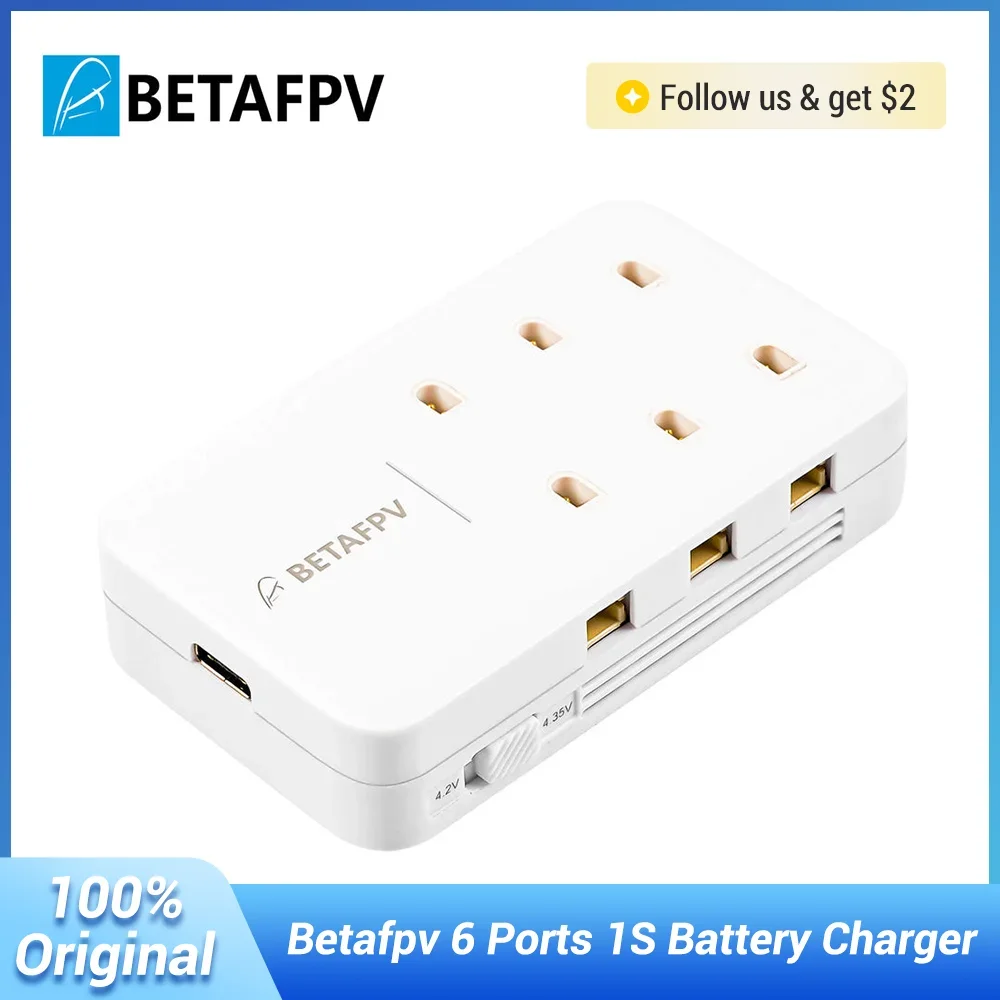 

BETAFPV 6 портов 1S адаптер зарядного устройства для BT2.0 PH 2.0 адаптер для быстрой зарядки аккумулятора 30 Вт FPV гоночный дрон Whoop Quadcopter