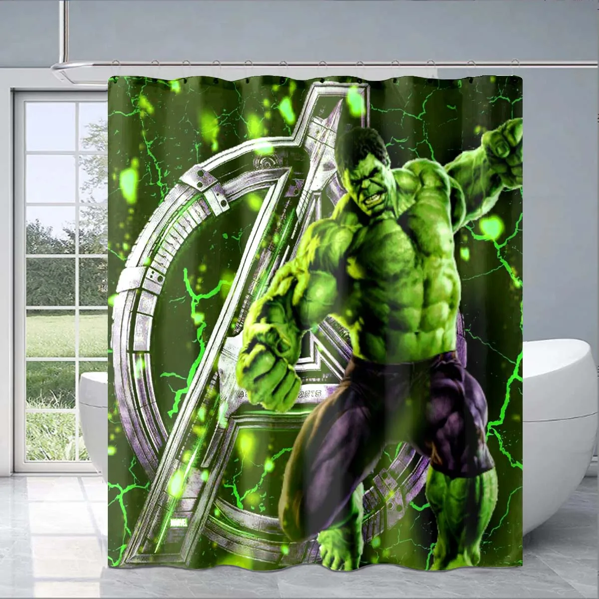 3d Printed Cartoon Anime Superhero Hulk Shower Curtain Adult Children Bathroom Decoration Shower Curtain Fan Gift