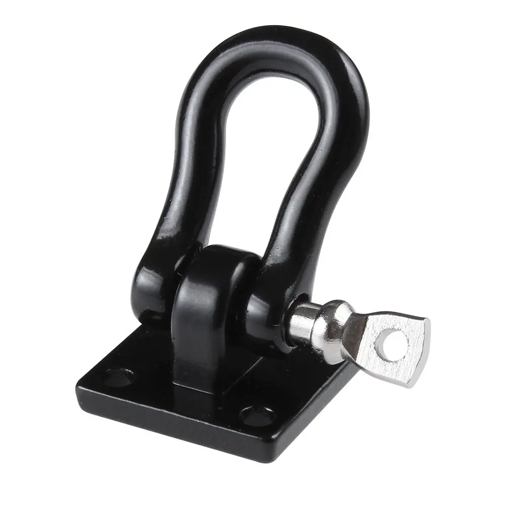 2 шт., буксировочная Пряжка для прицепа, крючки для буксировки, металлические скобы для альпинизма, трейлера для 1/10 радиоуправляемого автомобиля, грузовика, автомобиля для альпинизма (черный)