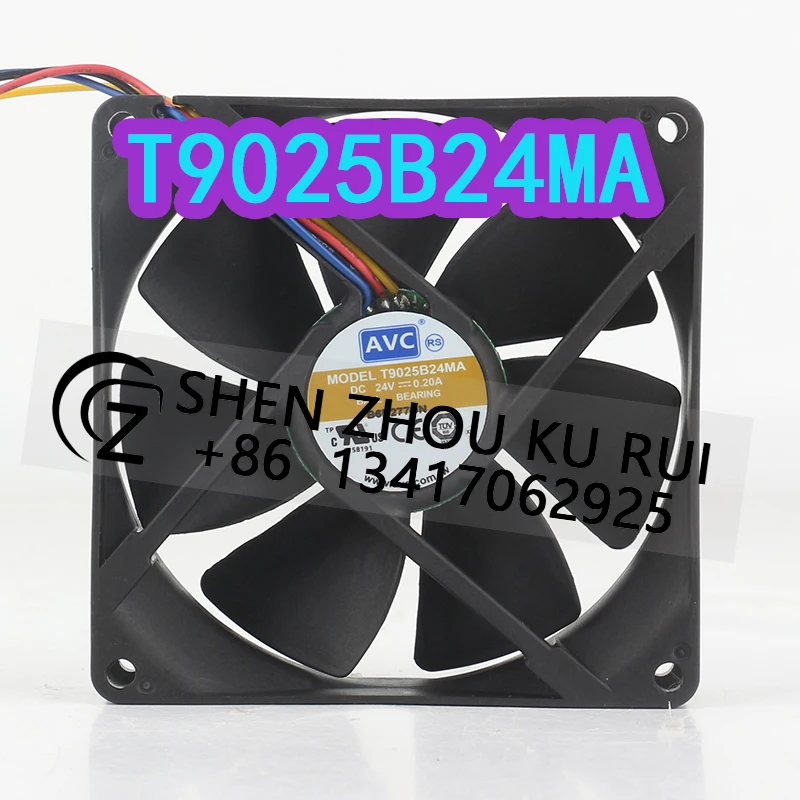 

Вентилятор охлаждения AVC 90X90X25MM 24V 0.20A AC EC 9CM с двойным шарикоподшипником, четырехпроводной, с ШИМ-управлением температурой, T9025B24MA 9025