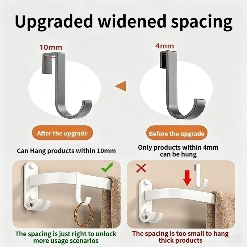 Slidable Removable Alloy S Hooks, Multipurpose Replacement Hangers for Kitchen Bathroom Square Pipe Racks
