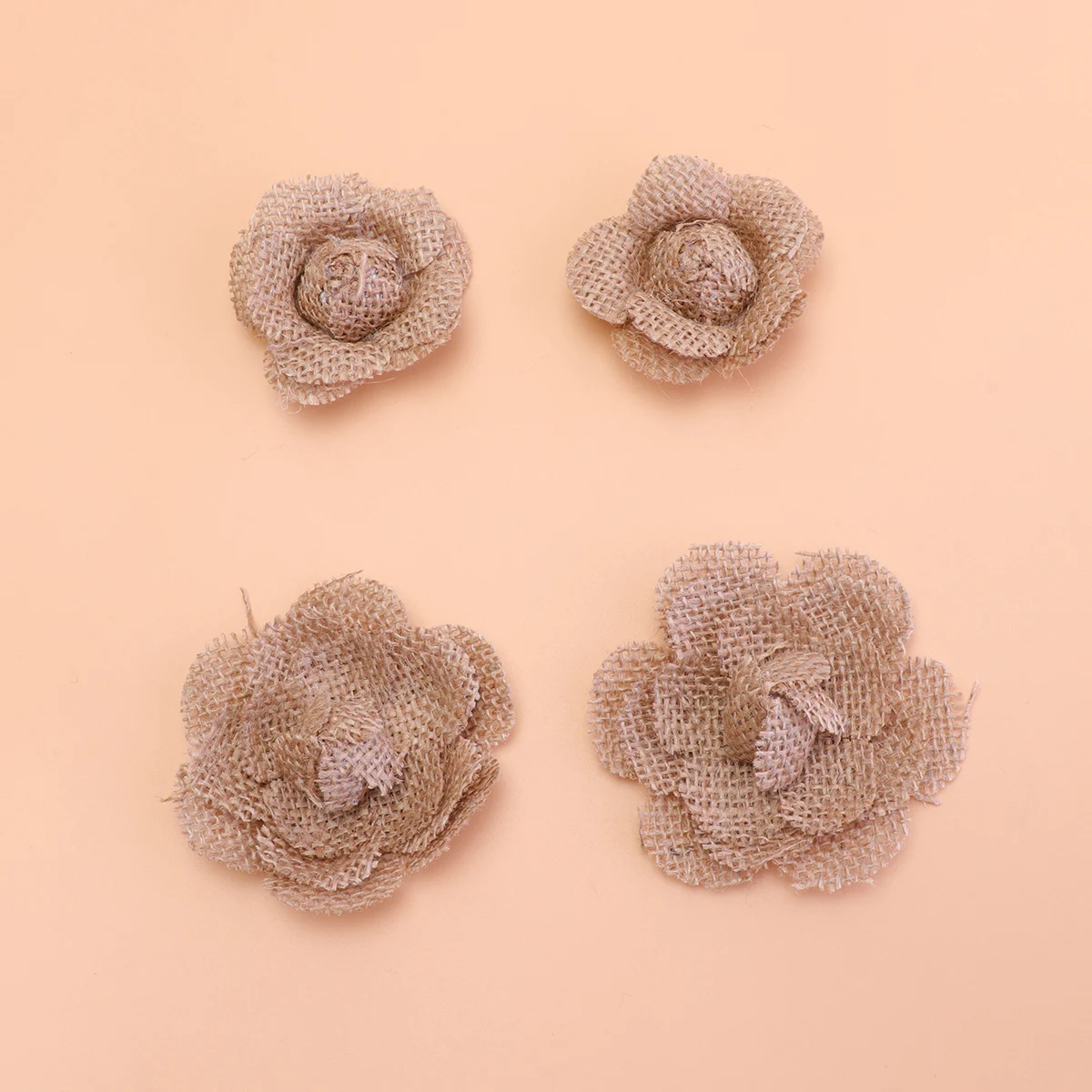 

24pcs Burlap Flowers Decor Set DIY Vintage H made Materials Wedding Jute Retro Centerpieces Shoe Hat Crafts