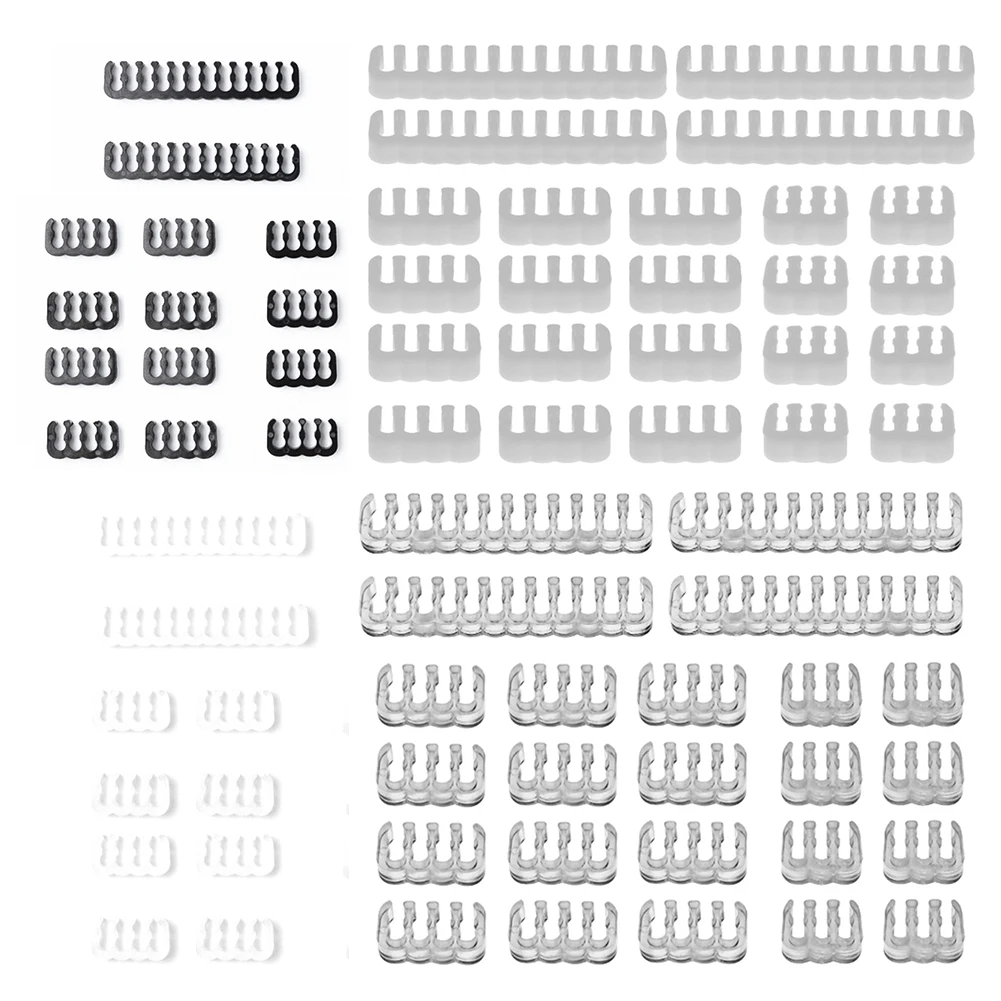 24pcs/Set PC Cable Comb 24Pin 8Pin 6Pin Computer Cable Management Comb Fit for 3.0-3.6mm PC Computer Gesleeved Up Extension Clip