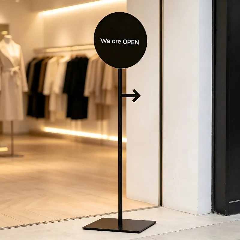 Ins Style Arrow Floor Standing Sign Directional Display Board for Cafe Shop Entrance Guide Decor