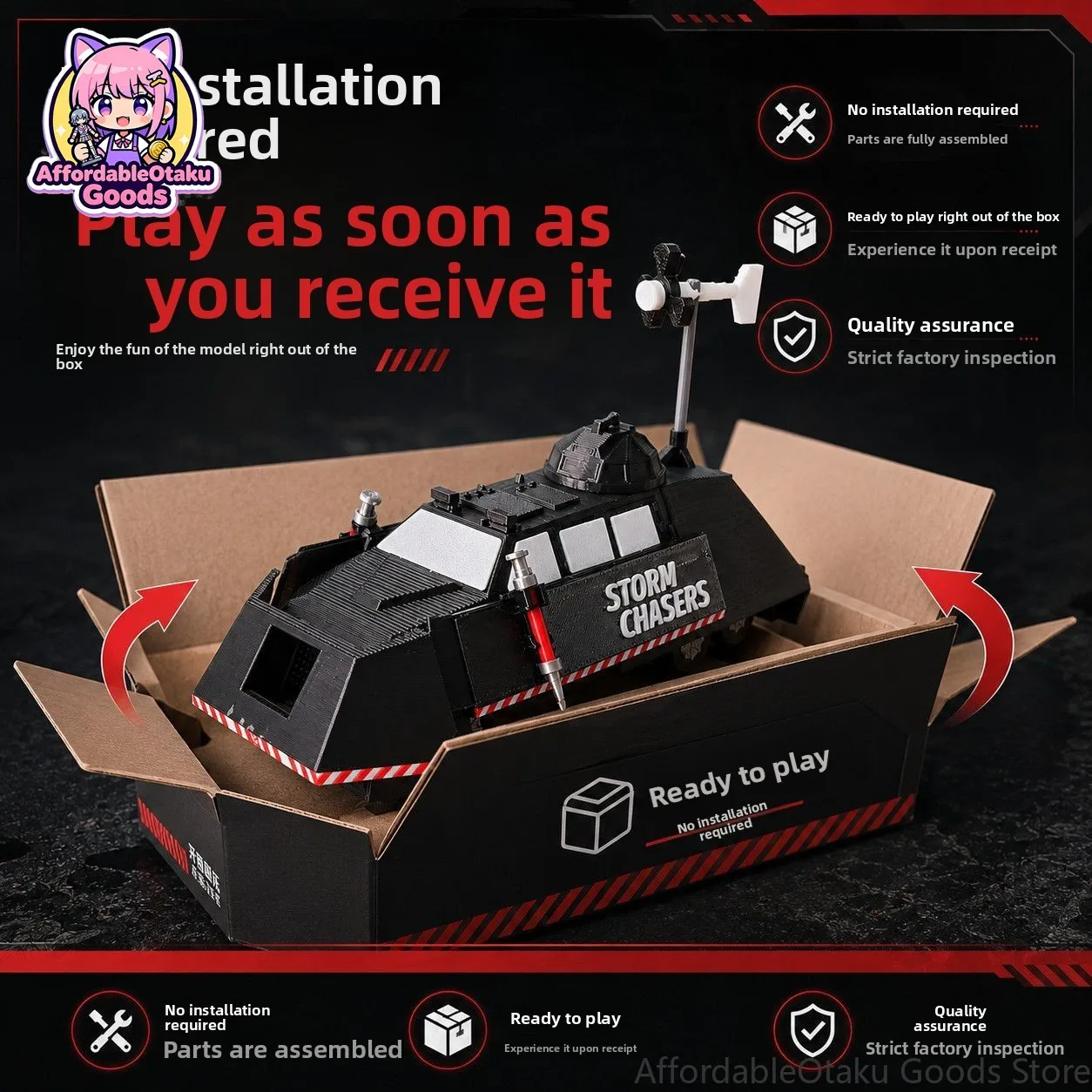 TIV-2 Tornado Intercept Vehicle Deployable Upgrade Ver. Static Non-Moving Model Kit Storm Chasing Creative Desk Display Gift