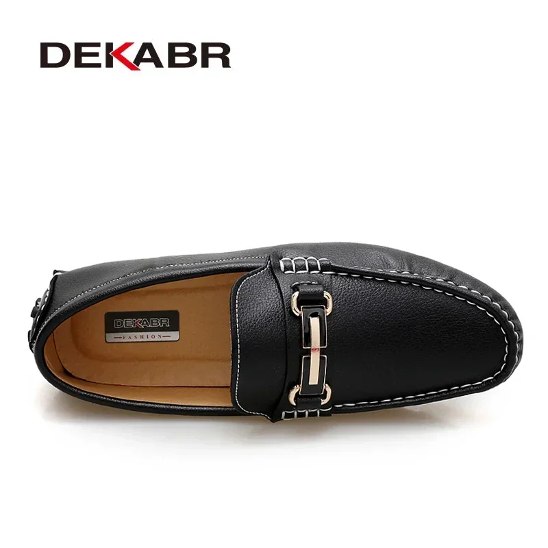 DEKABR Leisure Men Loafer Fashion Men Genuine Leather Slip-on Walking Shoes Handmade Man Casual Shoes Luxury Driving Shoes