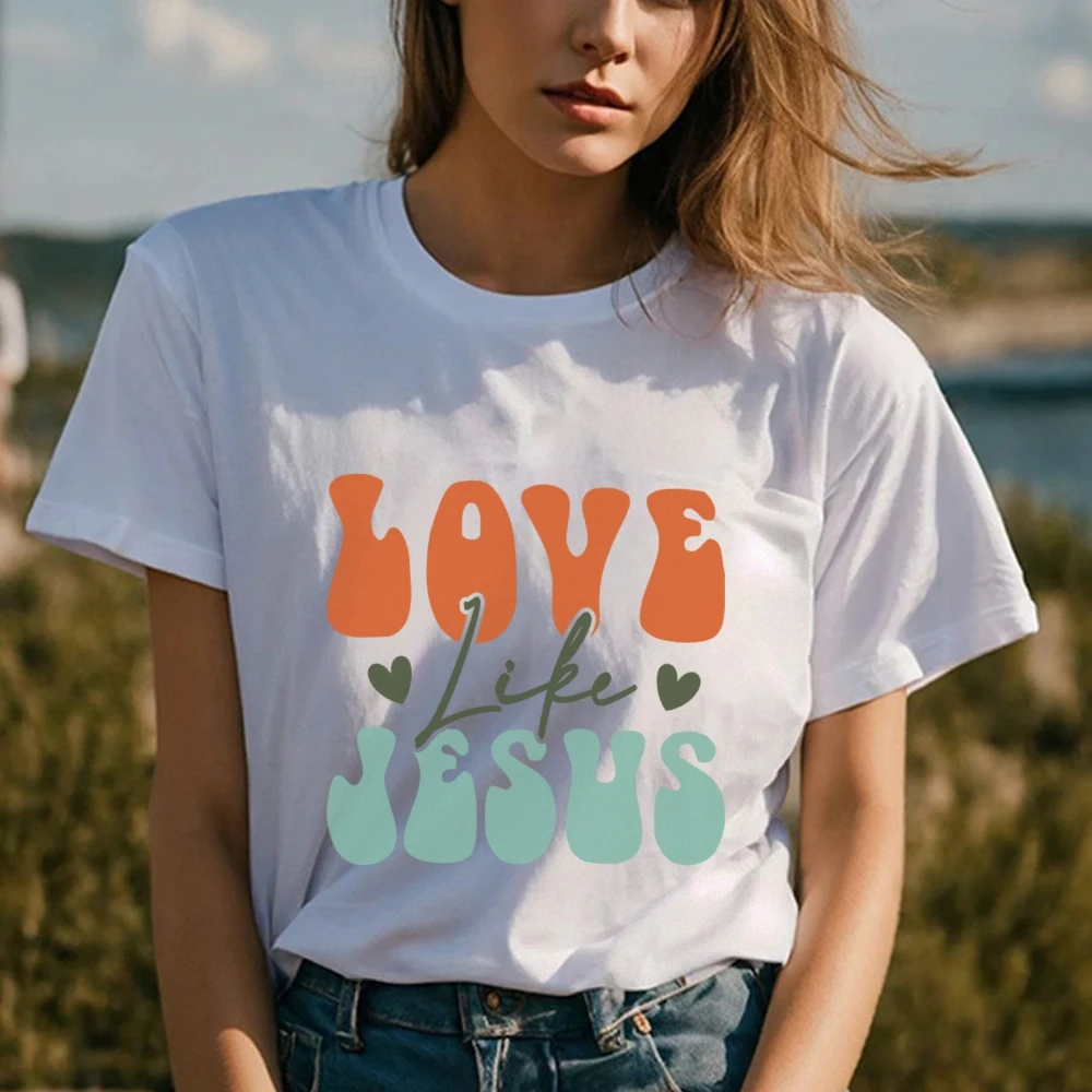 Love Like Jesus Shirt Colorful Jesus Christian T-Shirt Religious Gifts Bible Verse Shirt Motivational Christian Shirt Jesus Tee