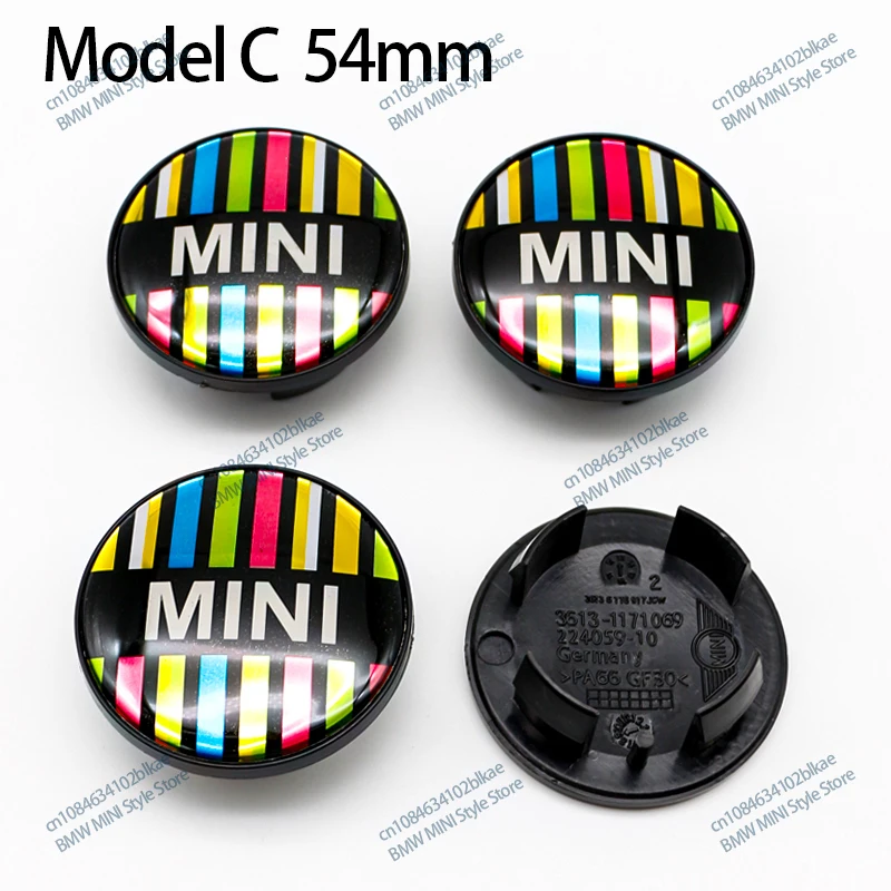 4Pcs 52/54 Emblem Car Wheel Center Hub Caps Sticker For MINI Cooper One S JWC R55 R56 F56 R57 R58 R59 R60 R53 F54 F55 F56 F57