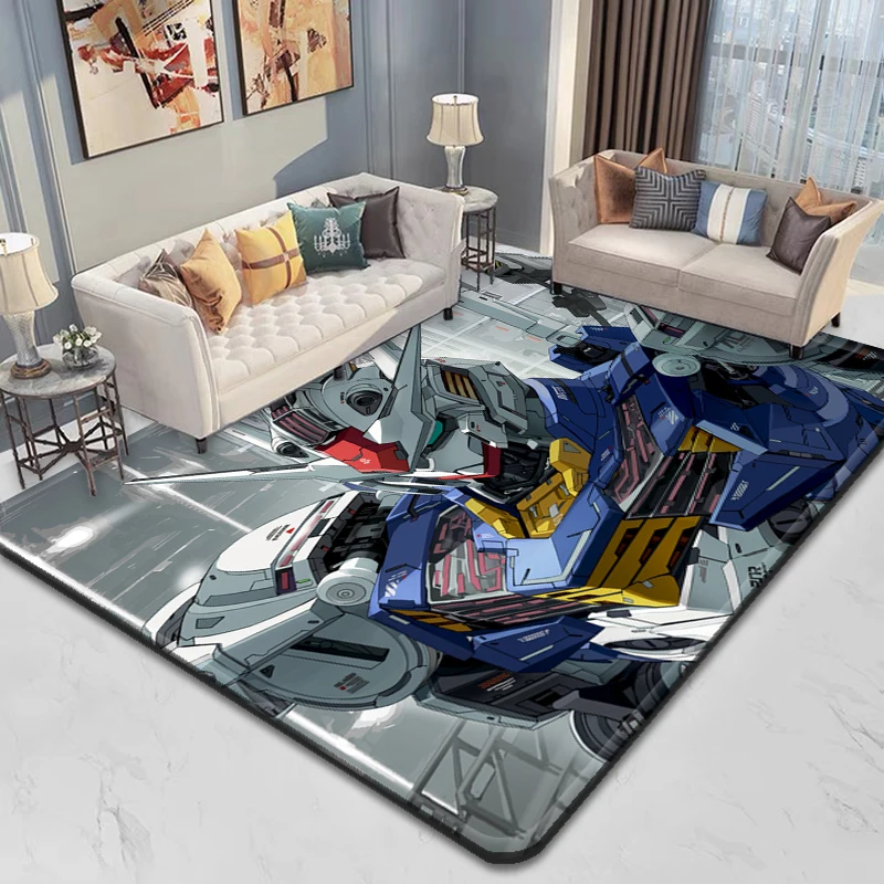 3D Gundam Cartoon Area Rug Carpet Kitchen MatEntrance Doormat Bedroom Floor Decoration Living Room Carpet Bathroom Anti-slip Rug