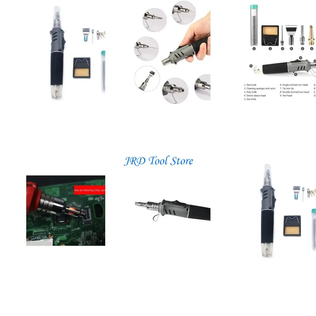 A2UD 10 in 1 Portable Soldering Iron Set Automatic Ignition Professional Welding Torch Tool Temperature Adjustable 0-1300