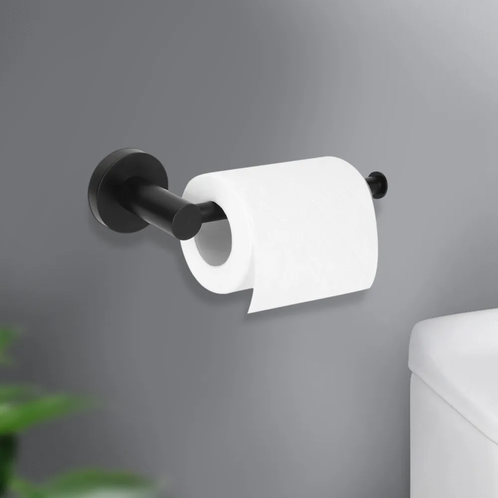 

Stainless Steel Toilet Paper Holder Black Wall Mounted Tissue Holder Premium Rustproof Roll Paper Shelf