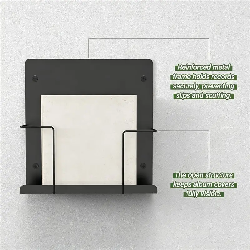 ABDJ-Vinyl Record Stand Display 2 Pack Vinyl Storage Display Holders, Wall Mount Vinyl Record Shelf