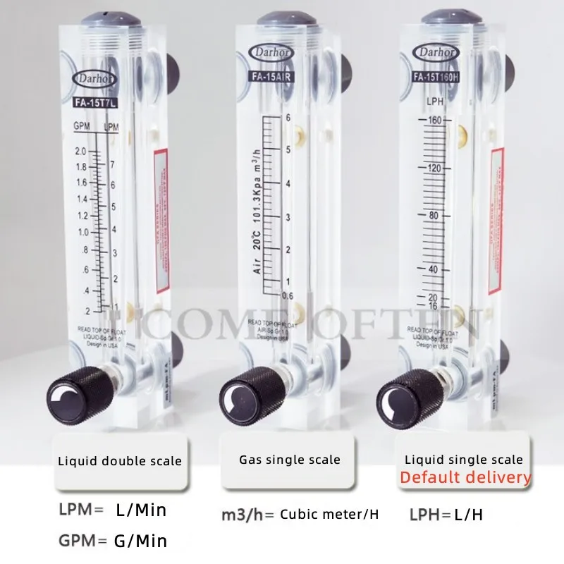 Plexiglass Surface Plate Nitrogen Oxygen Water Liquid Float Flowmeter With Regulator FA-15T Sigal Scale LPM LPH