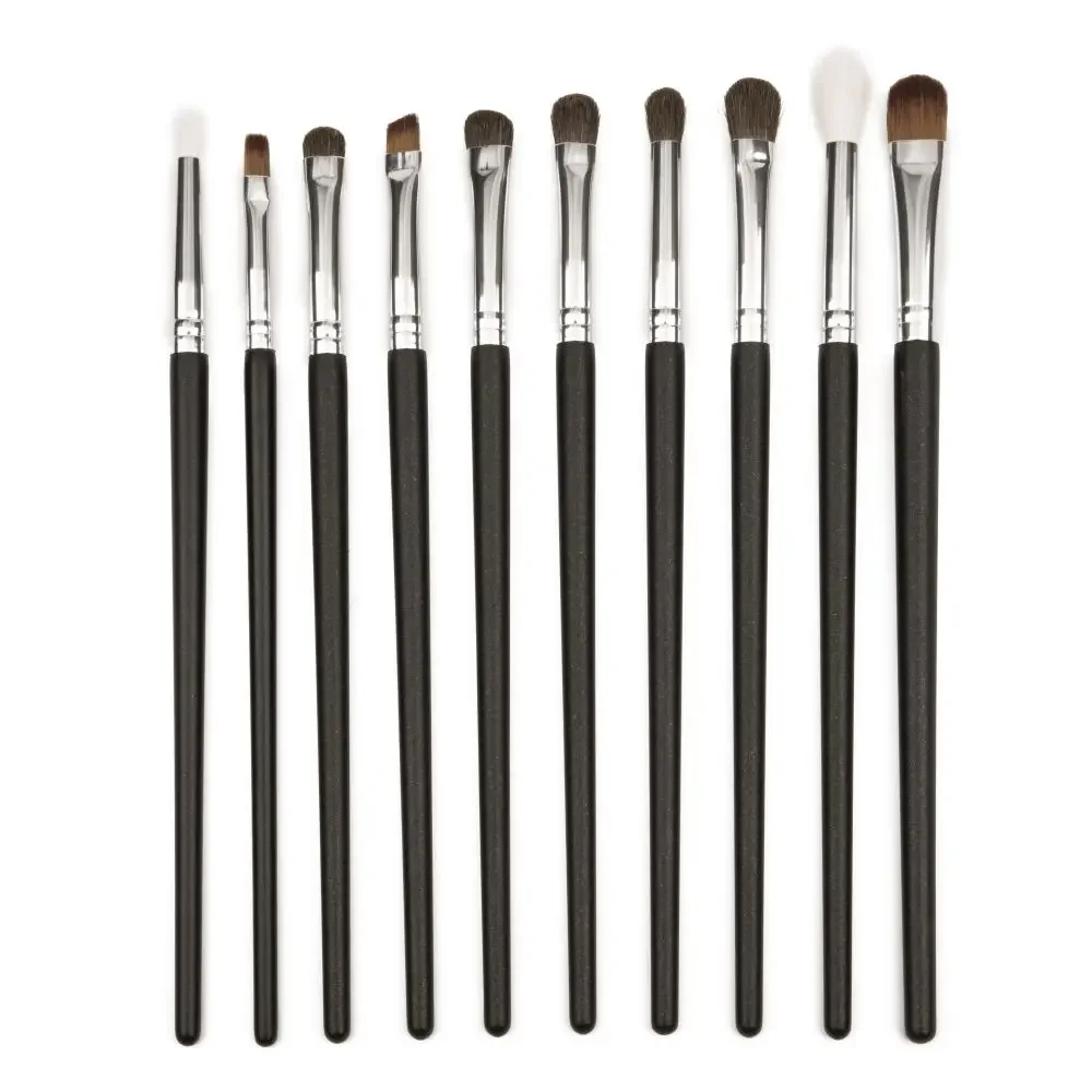 SHINEDO Pro 9/10 Pcs Tapered Crease Blending Goat Horse Hair Pencil Angled shader Eyeshadow Cosmetic Kit Lip  Makeup Brushes