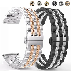 22mm 20mm Band for Samsung Galaxy Watch 3 41 45mm Gear S3 46mm 42mm Watch Stainless Steel Strap for Amazift Metal Wrist Bracelet