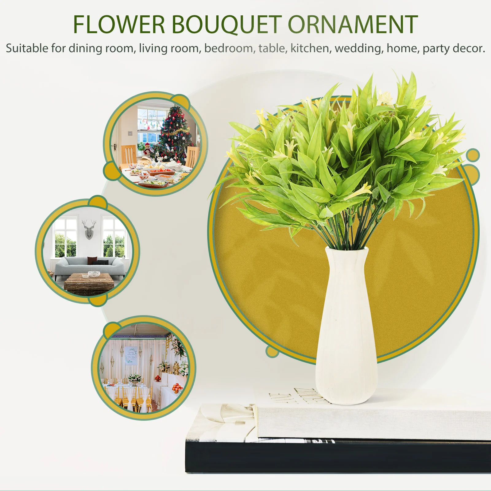 

6pcs Wedding Home Fake Decor Photo Prop Artificial Flower Arrangement Bedroom Living Room Ornament Fake Flower Bouquet Household