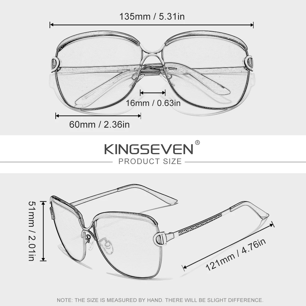 KINGSEVEN Mode Frauen Sonnenbrille Polarisierte UV400 Weibliche Squre Outdoor Brille Casual Damen Luxus Fahren Große Rahmen Brillen – Detail 1