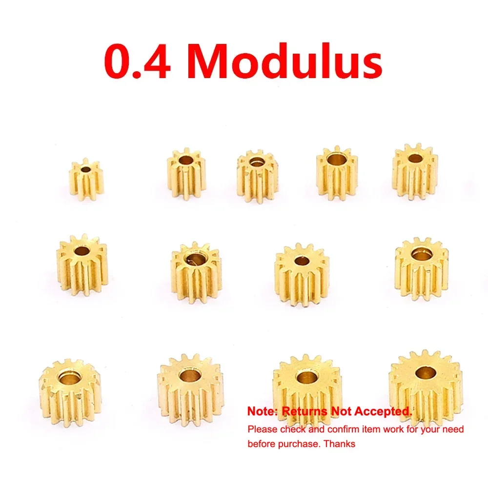 5pcs/lot 7T 8T 9T 10T 11T 12T 13T 14T 16T 18T Teeth 0.4M Modulus Brass Pinion Copper Gear Fit 1mm 1.5mm 2mm 2.3mm Motors Shaft