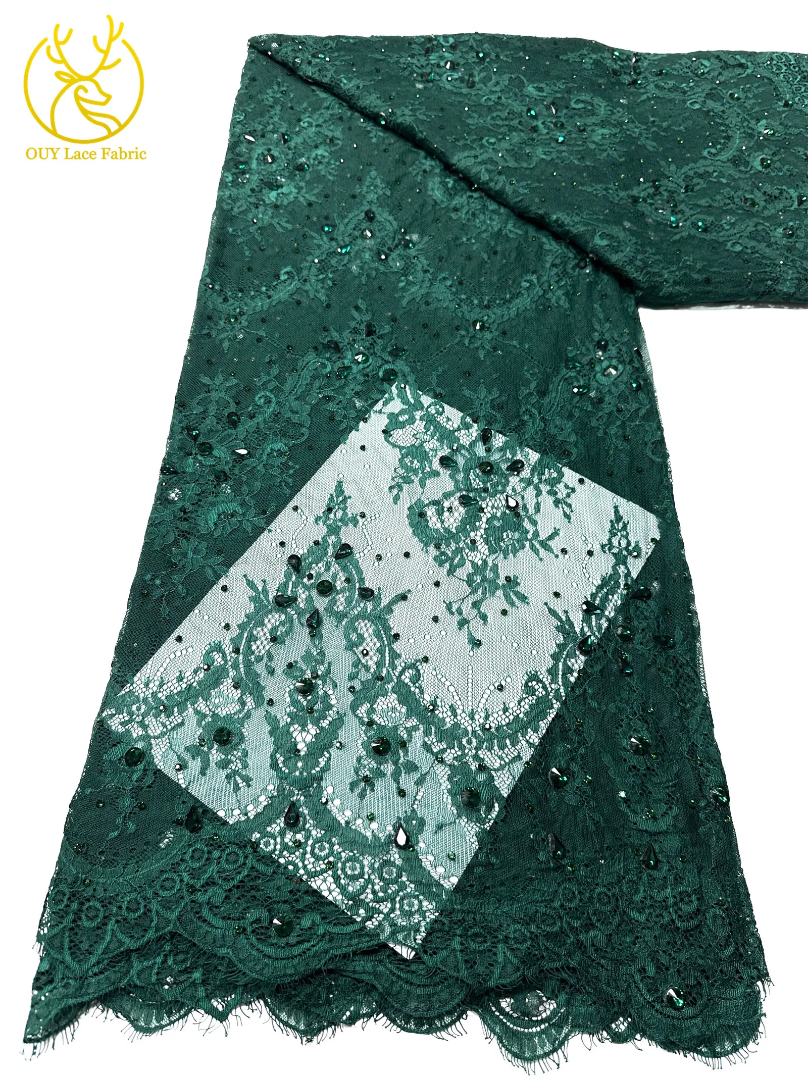 Roter nigerianischer Spitzenstoff, hochwertige afrikanische Milchseide mit Steinen, Guipure-Kordel für Damen-Partykleider, DIY-Nähzubehör, 3 Meter – Detail 25