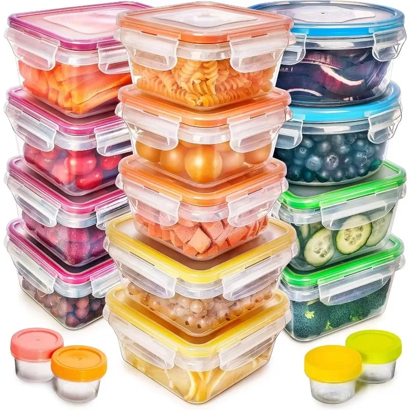 50 PCS Plastic Food Storage Containers with Lids (24 Containers & 24 Lids), Leakproof BPA-Free Containers