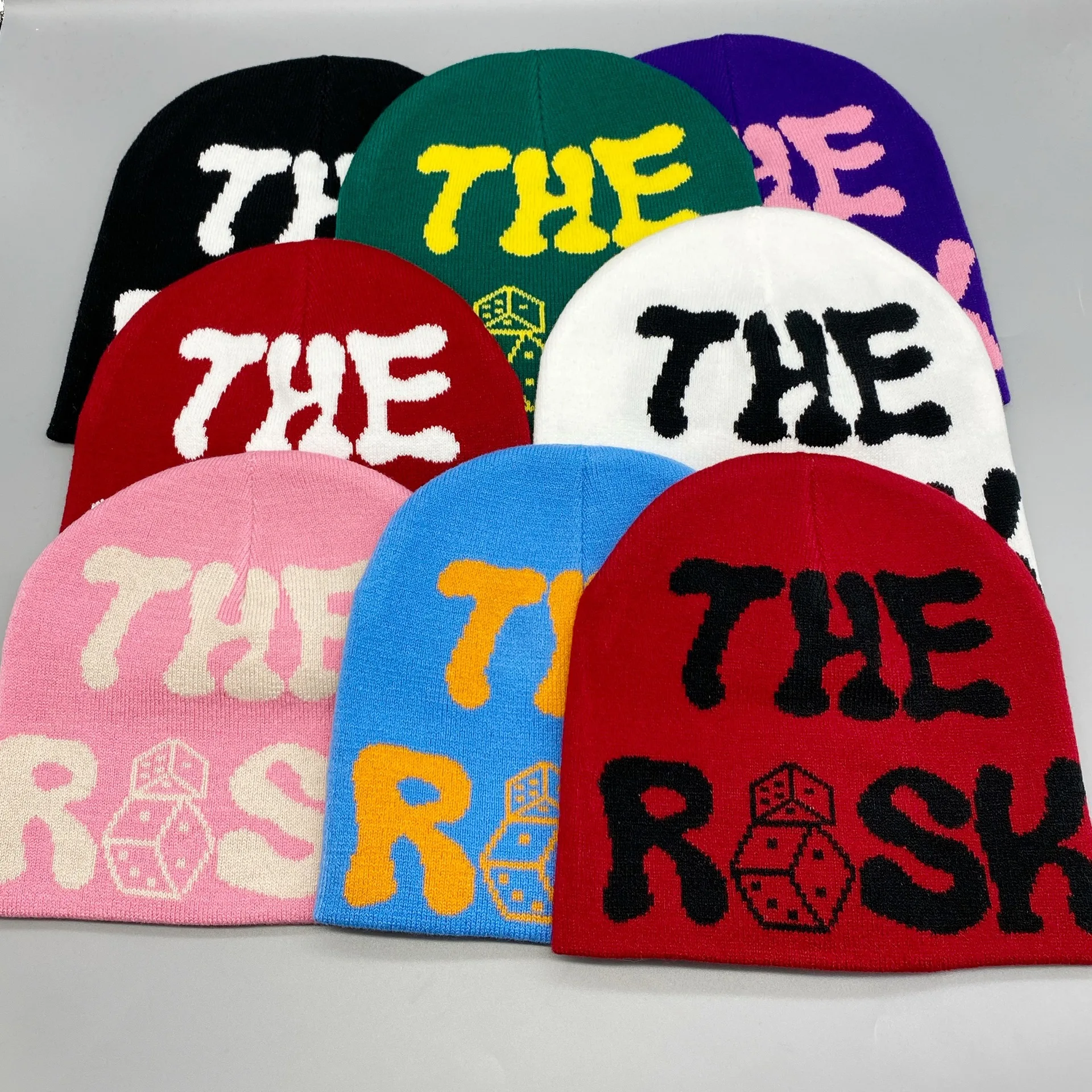 Y2K The Graphic Letter Jacquard Chapéu de malha inverno quente gorro de lã para homens e mulheres Hip Hop Street Boonets