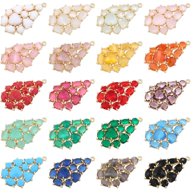 ZHUKOU Petal shaped Pendant Cubic Zirconia Spliced Petal shaped Pendant Women\'s Pendant Jewelry Gift Wholesale VD1451